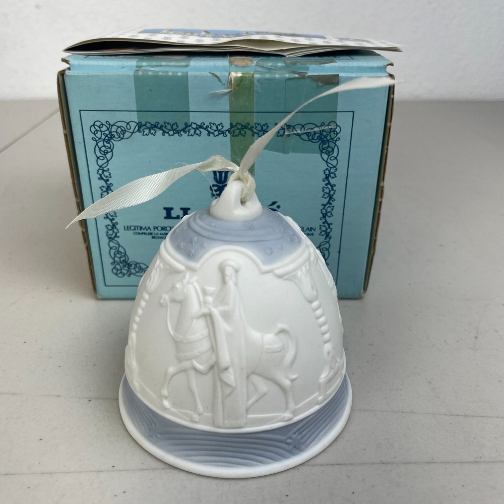 Vintage Lladro Christmas Ornament 5525 Tree Bell 1990 3 Wise Men With Box New